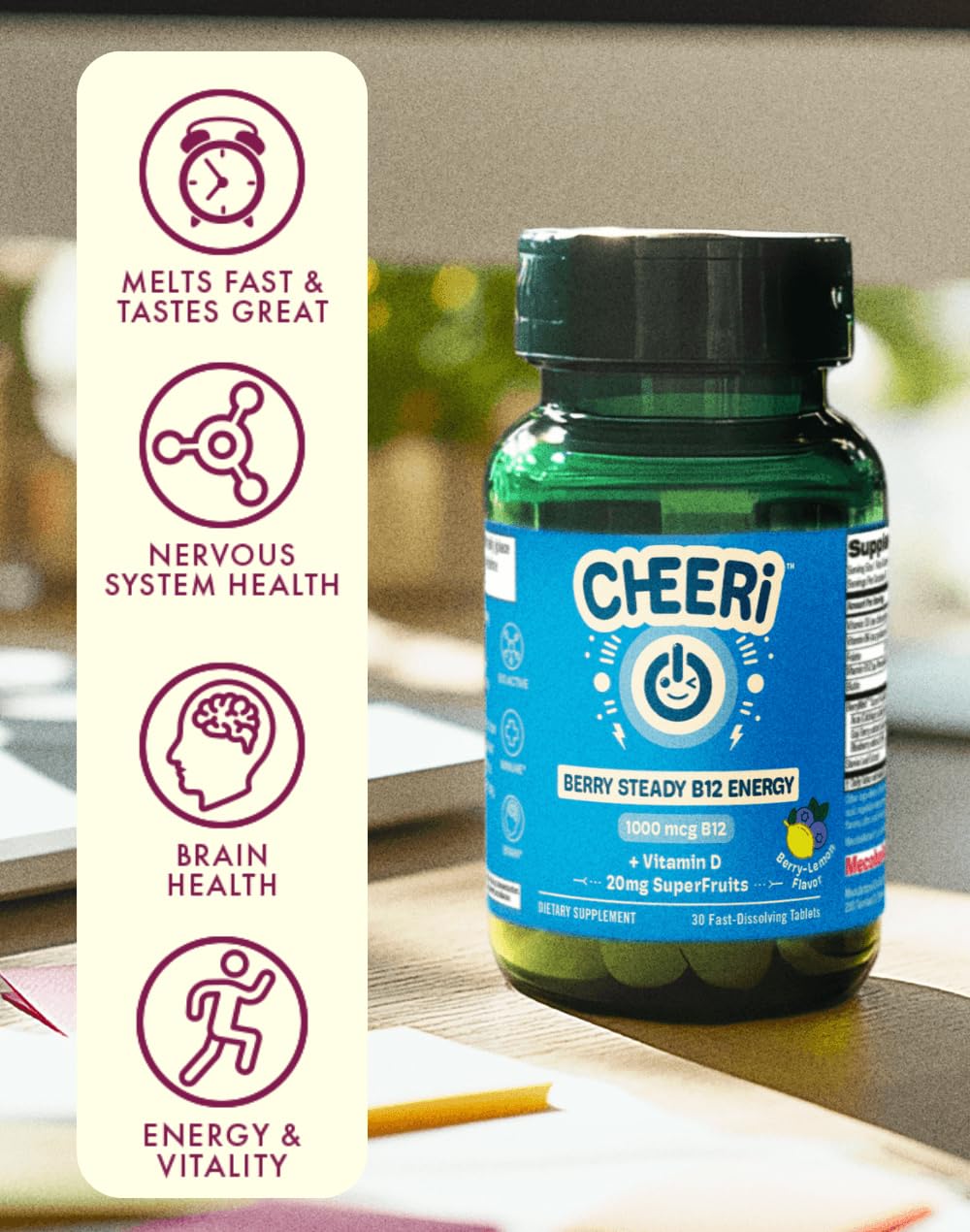 Suplemento de energía natural apto para keto Cheerific