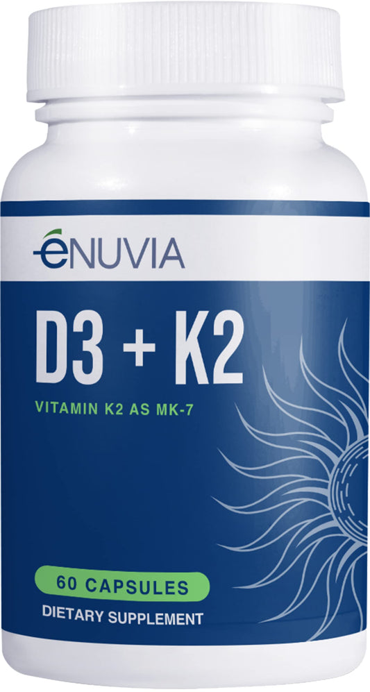 Suplemento Enuvia vitamina D3 K2 caja 60 cápsulas vegetales