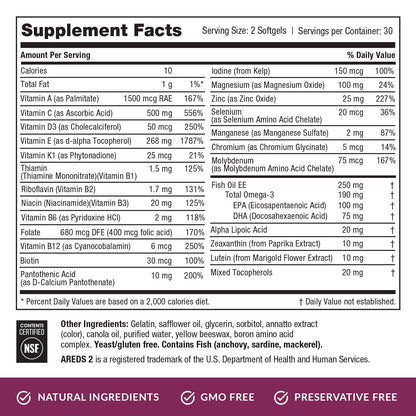 Suplemento EyePromise información nutricional completa