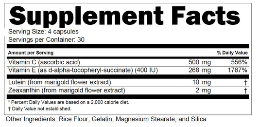 Suplemento Facts de Macular Shield Areds 2