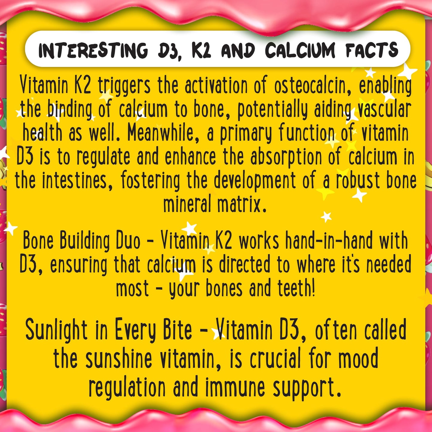 Suplemento familiar gomitas oh my chewy vitamina d3 k2 calcio