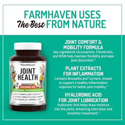 Suplemento FarmHaven glucosamina condroitina y vitamina D3