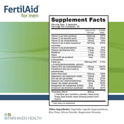 Suplemento FertilAid para multiplicar esperma hombre