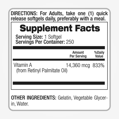 Suplemento FITO MEDIC'S Vitamina A alta potencia 25,000 UI