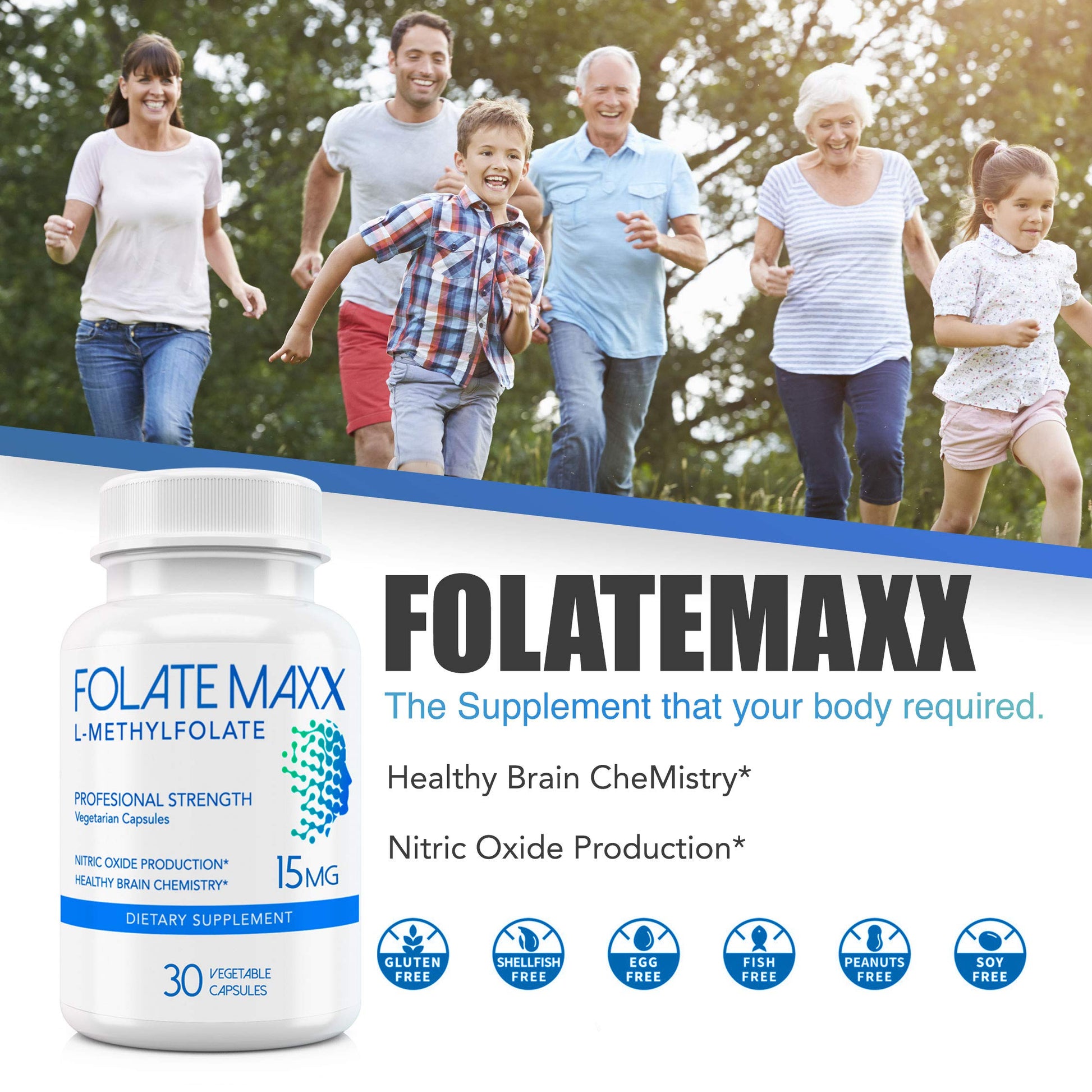 Suplemento Folate Maxx L-Metilfolato 15mg con alta biodisponibilidad