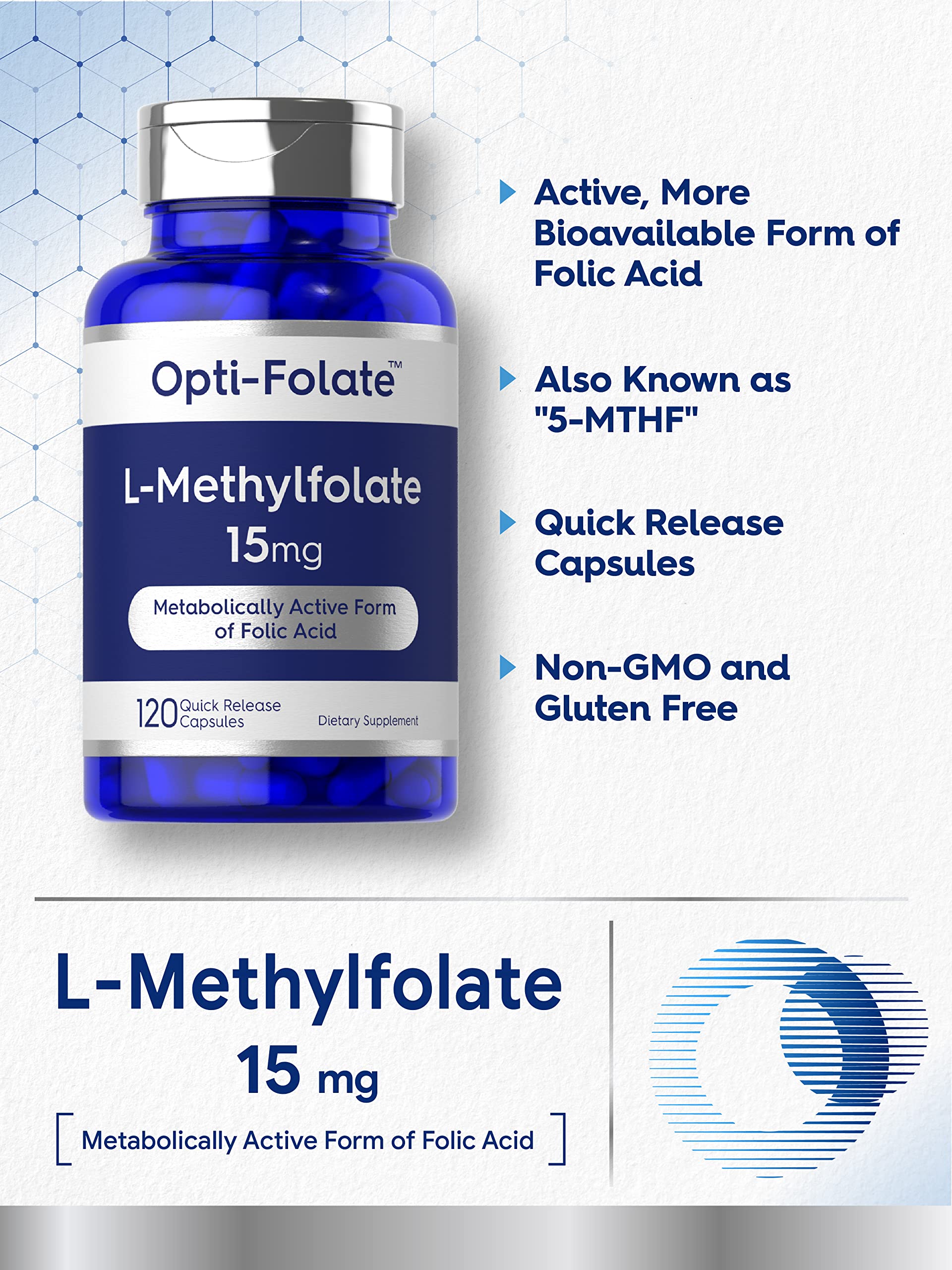 Suplemento folato Carlyle L Metilfolato 15mg