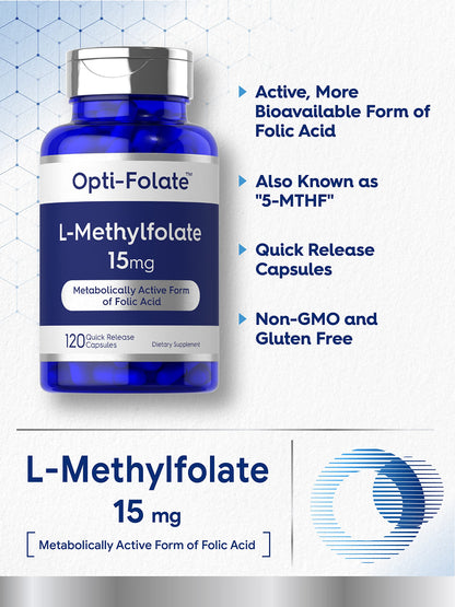 Suplemento folato Carlyle L Metilfolato 15mg