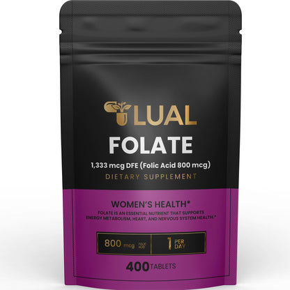 Suplemento folato LUAL para mujer embarazada 400 tabletas