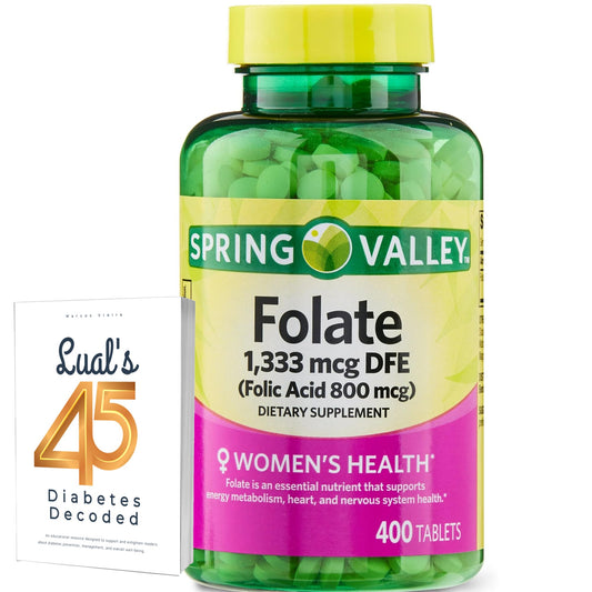 Suplemento folato Spring Valley 1333 mcg frasco 400 tabletas