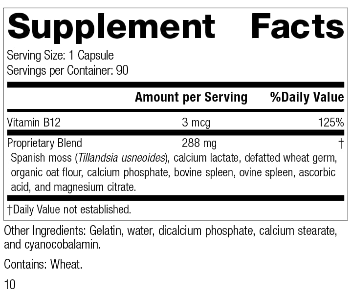 Suplemento For-Til B12 musgo español y vitamina B12 90 cápsulas