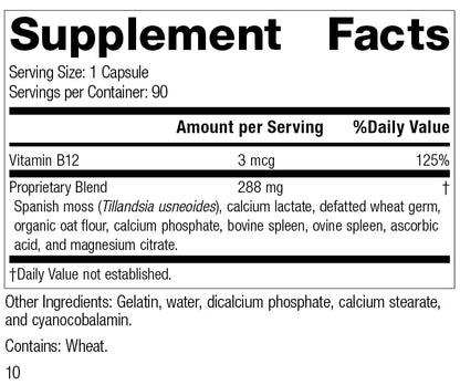 Suplemento For-Til B12 musgo español y vitamina B12 90 cápsulas