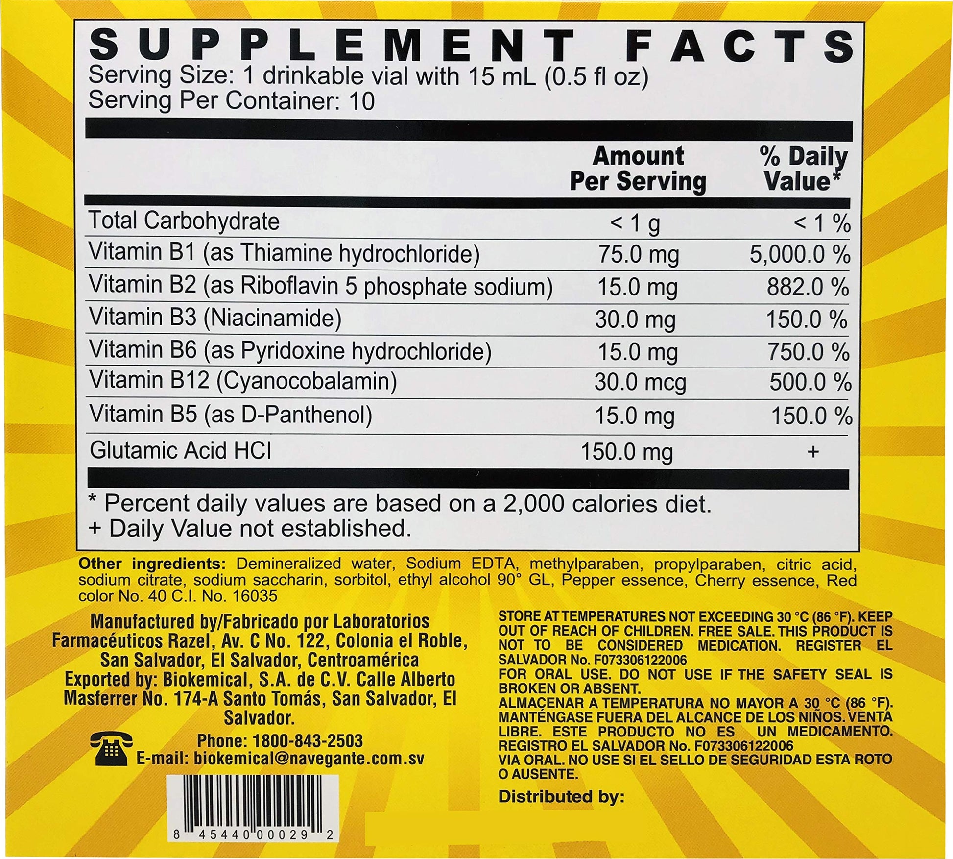 suplemento foskrol 10 viales vitaminas complejo b ácido glutámico