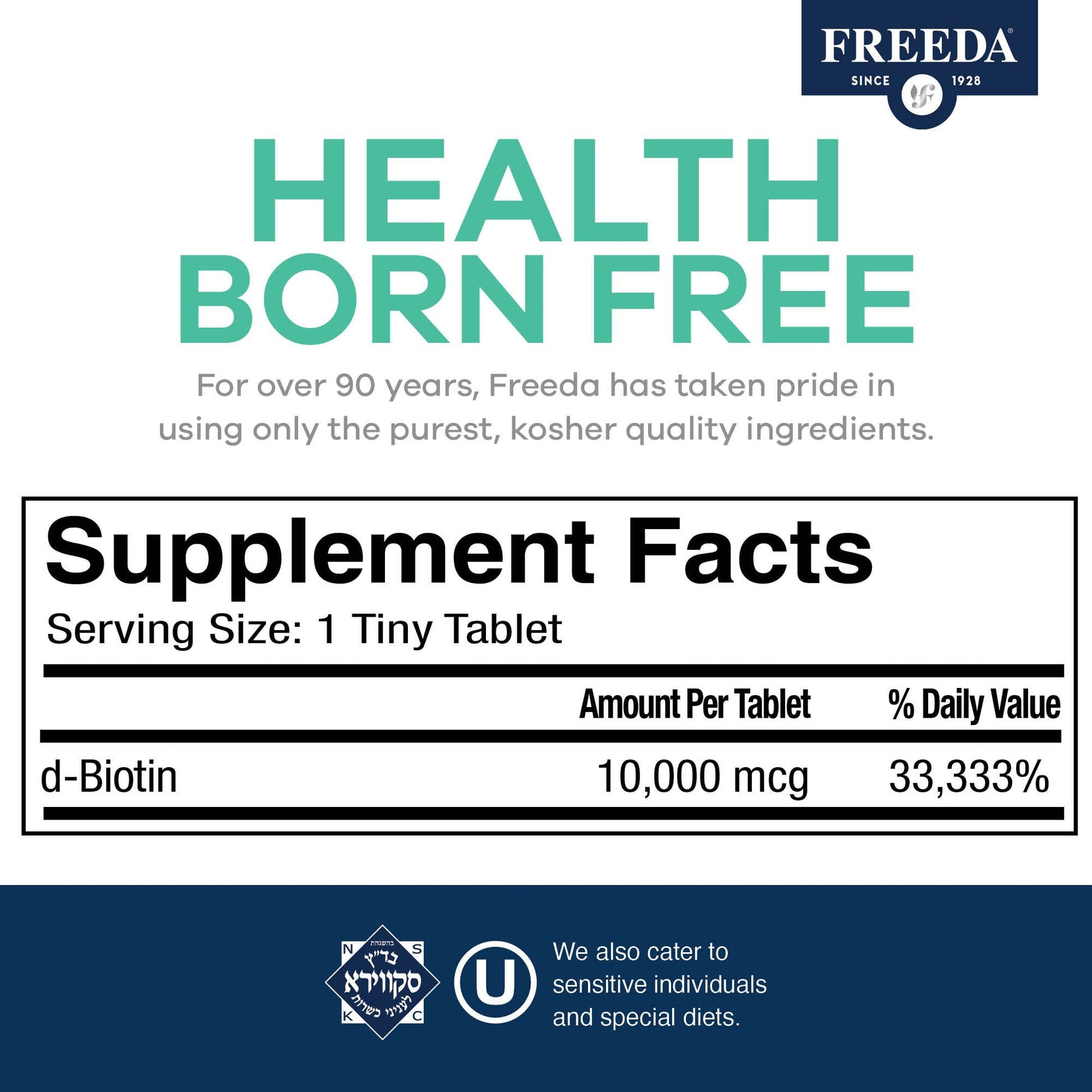 Suplemento FREEDA biotina alta potencia para crecimiento