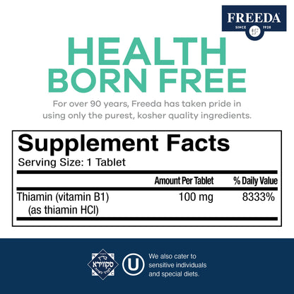 Suplemento Freeda vitamina B1 para sistema nervioso y energía