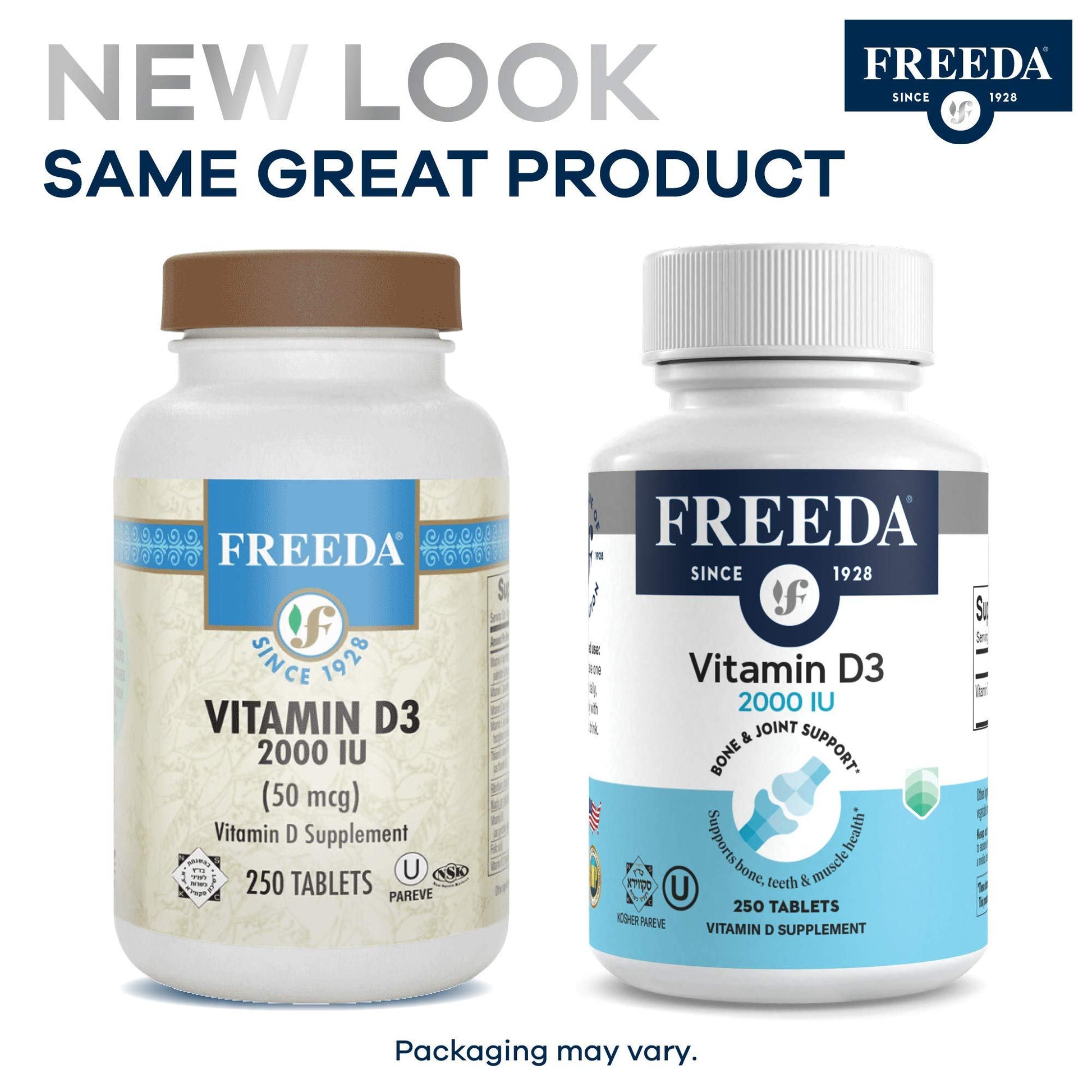 Suplemento Freeda vitamina d3 1000 ui salud ósea y muscular