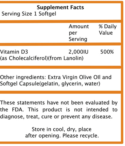 Suplemento Frequency Foods vitamina D3 para huesos fuertes