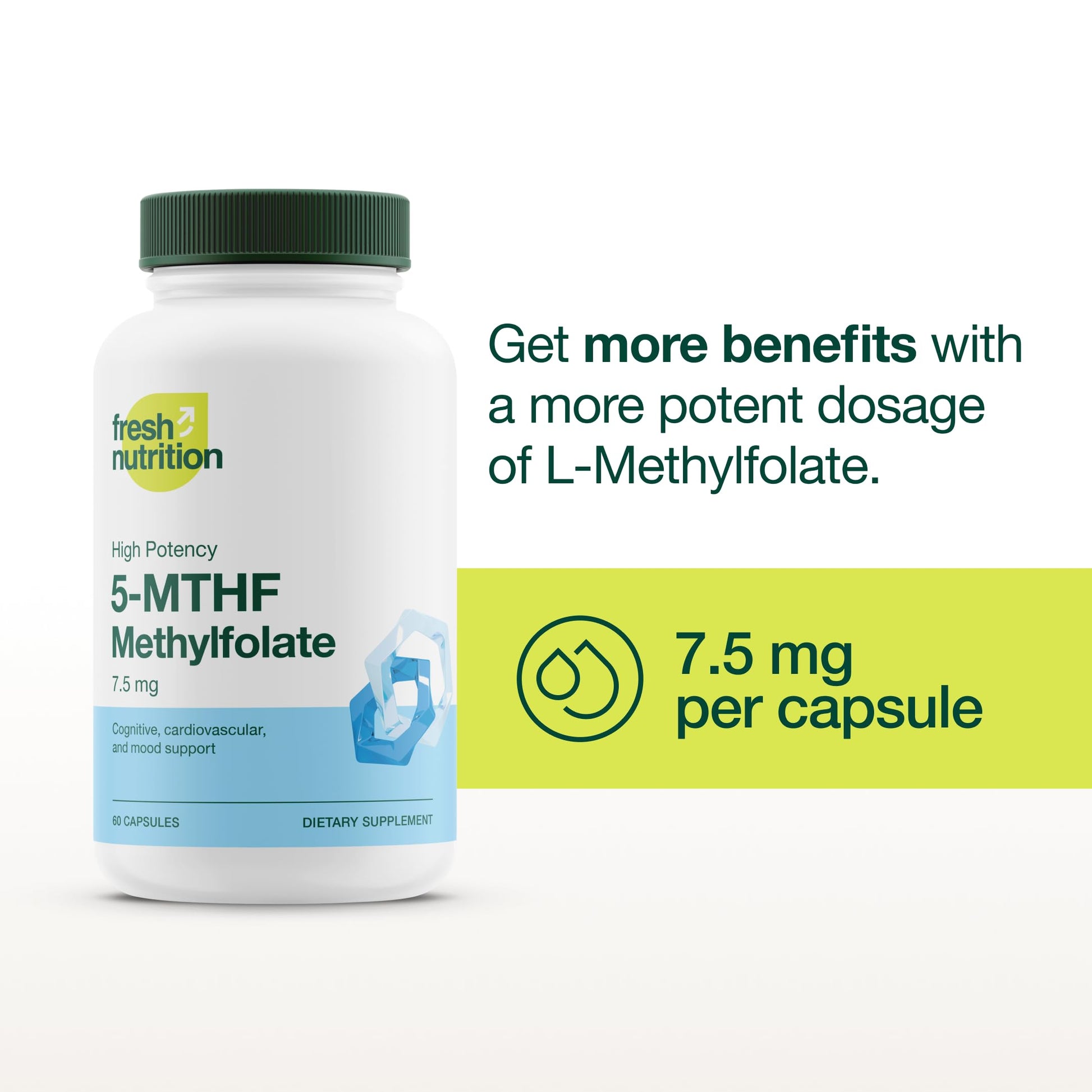 Suplemento Fresh Nutrition metilfolato cápsulas veganas