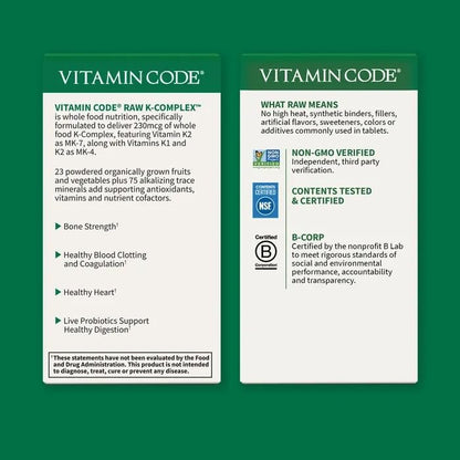 Suplemento Garden of Life complejo k con antioxidantes y probióticos