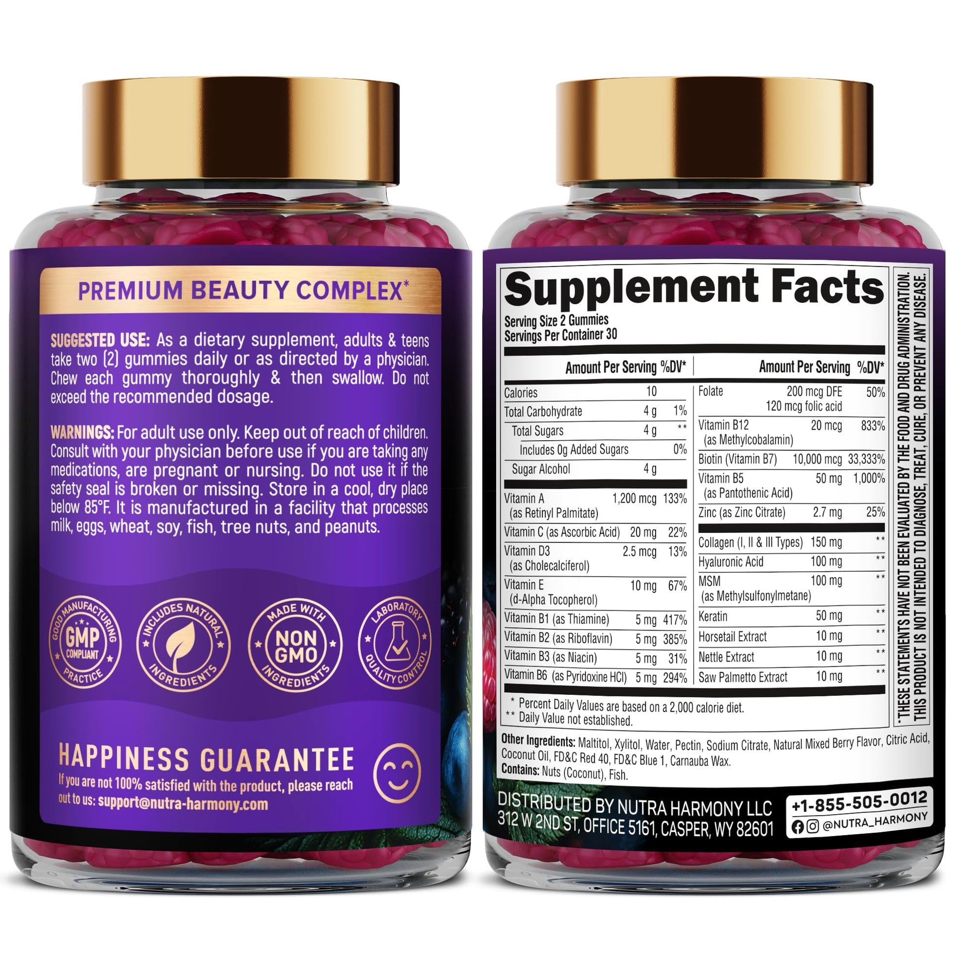 Suplemento en gominolas NUTRAHARMONY Biotina y Colágeno