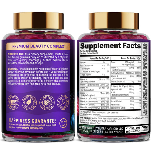 Suplemento en gominolas NUTRAHARMONY Biotina y Colágeno