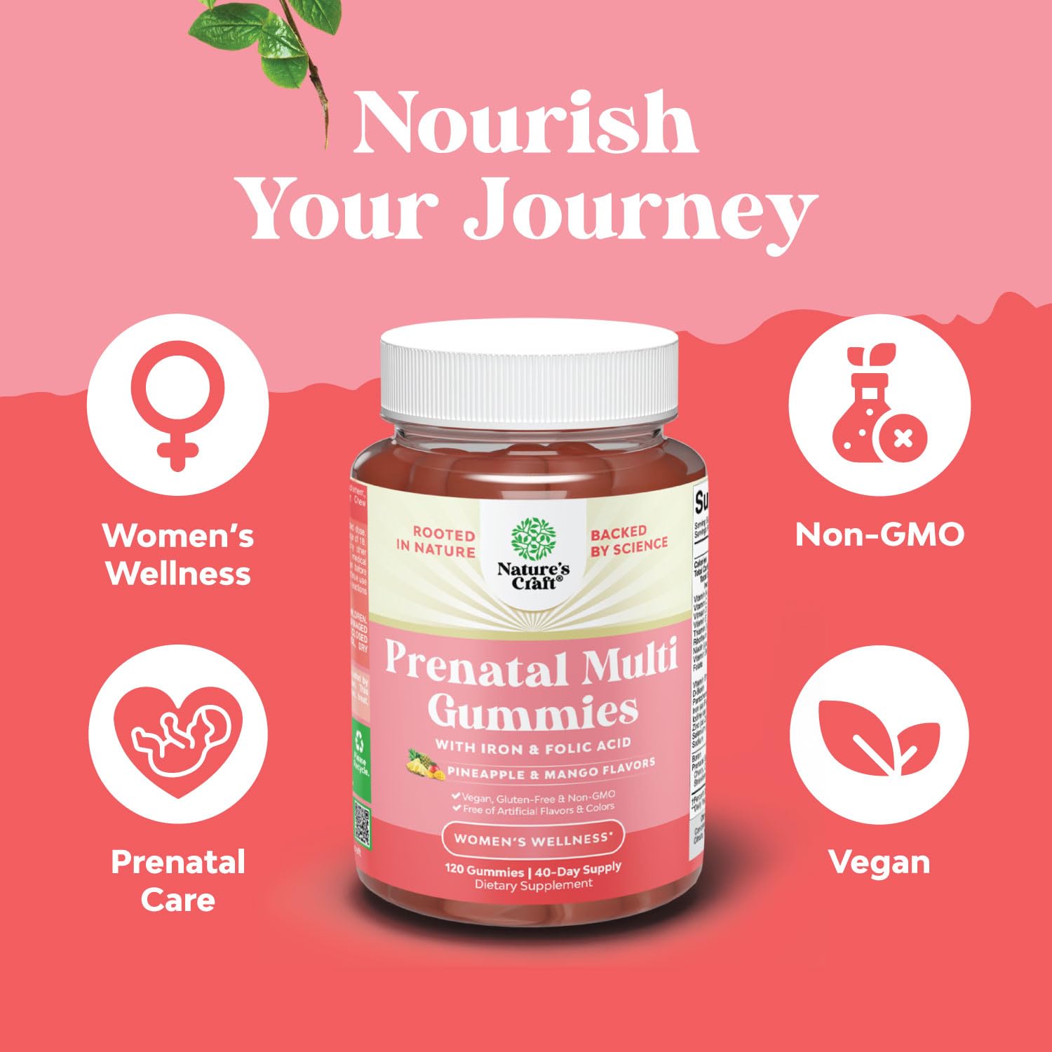 Suplemento en gominolas para embarazo Natures Craft hierro y folato