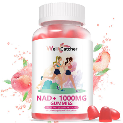 Suplemento gominolas NAD+ para mujeres y hombres sabor durazno