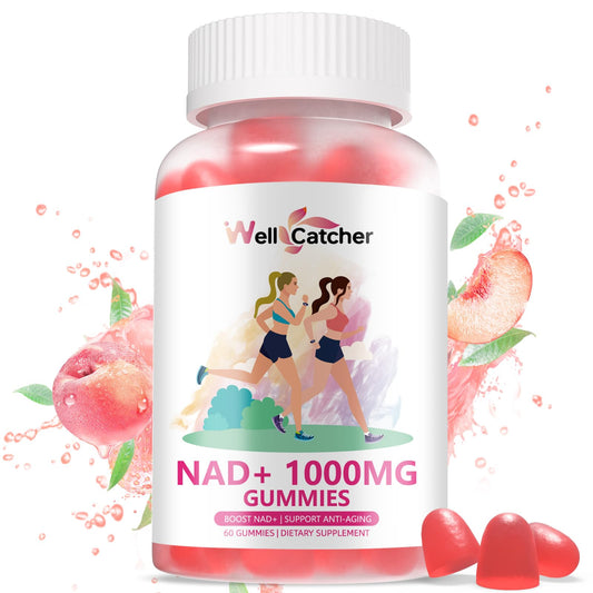 Suplemento gominolas NAD+ para mujeres y hombres sabor durazno