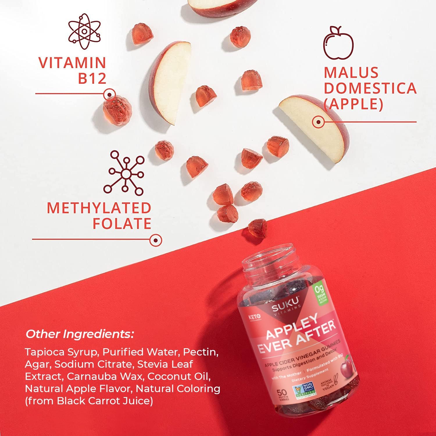 Suplemento gomitas B12 y vinagre de manzana SUKU