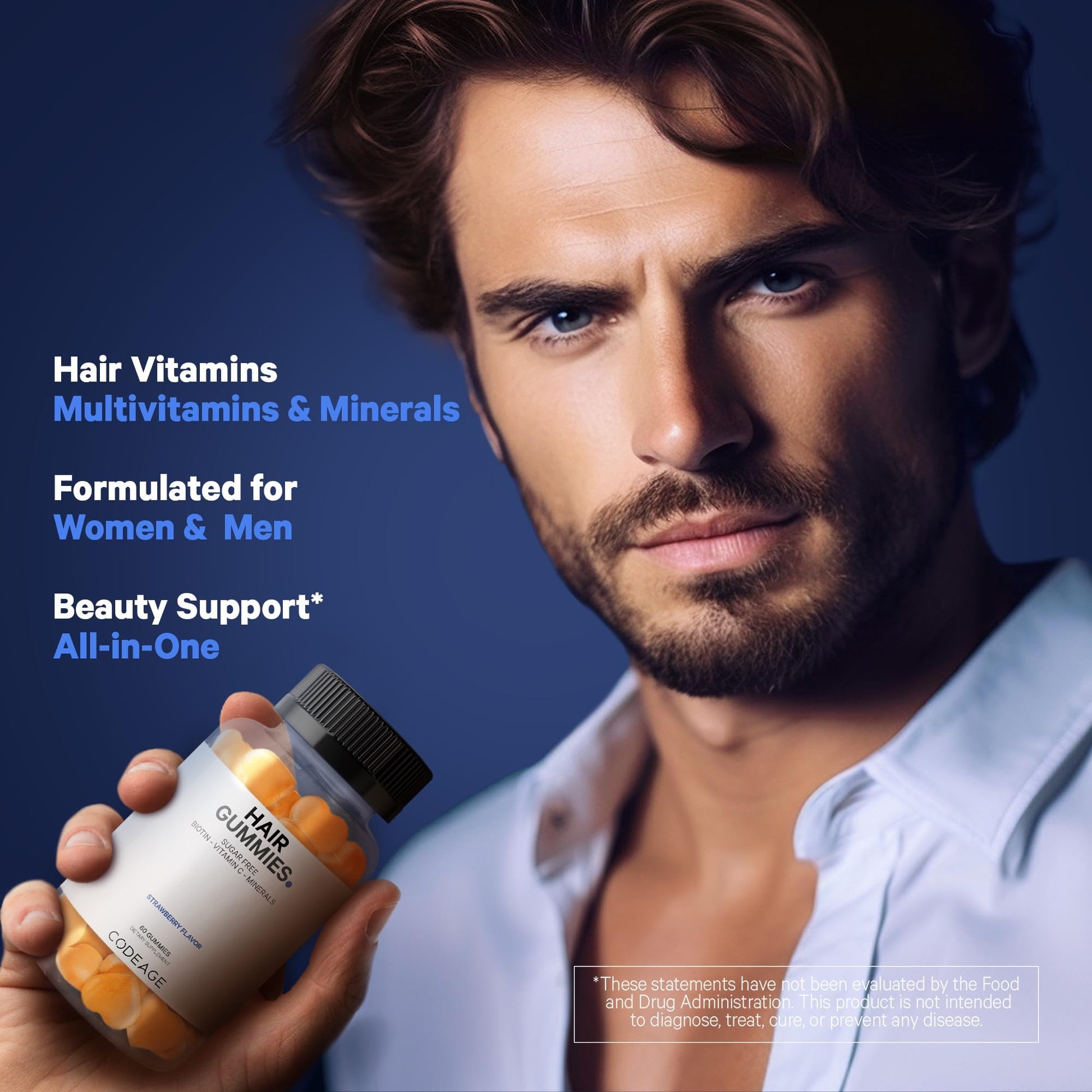 Suplemento gomitas para cabello piel y uñas women men