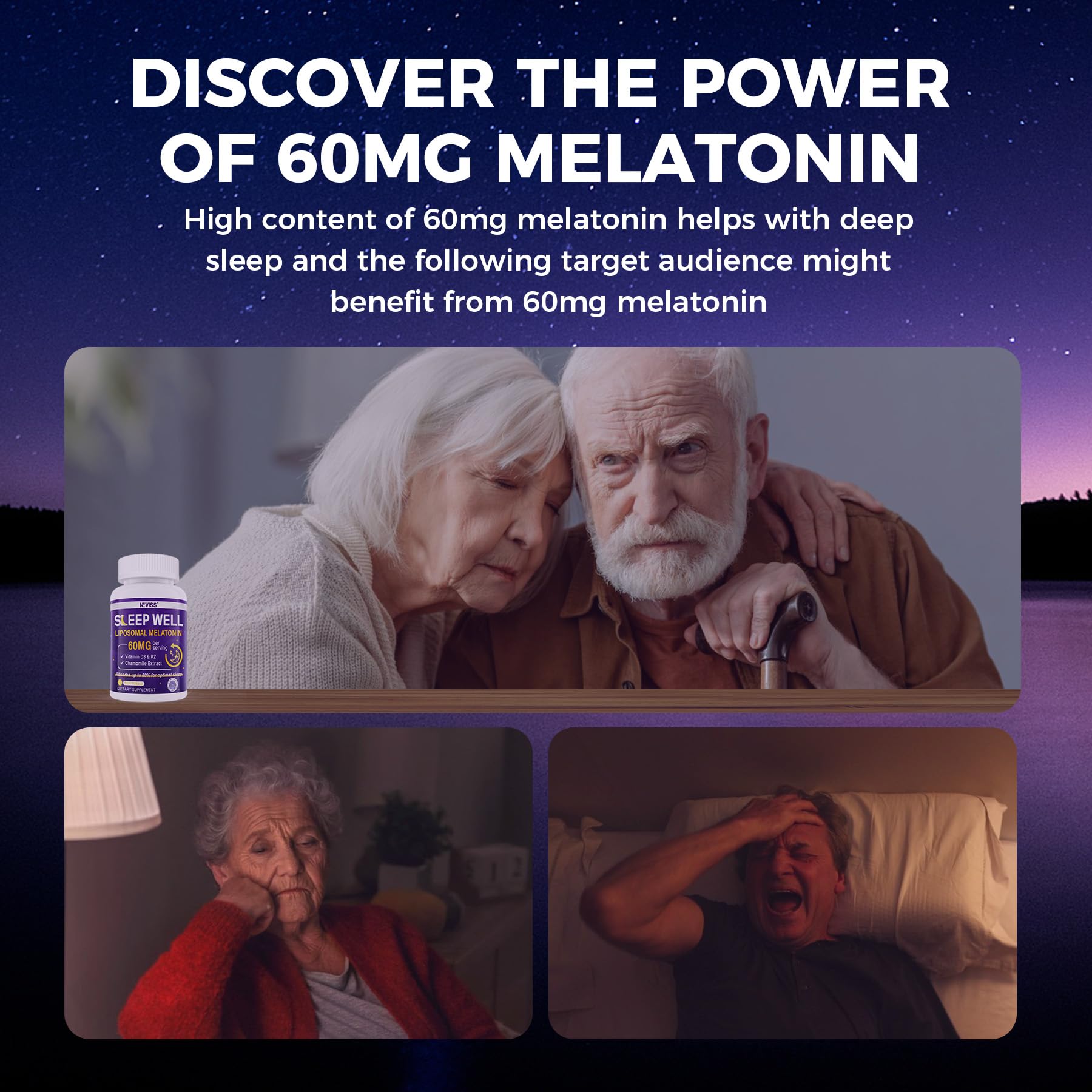 Suplemento gomitas NEVISS D3K2 y melatonina para dormir