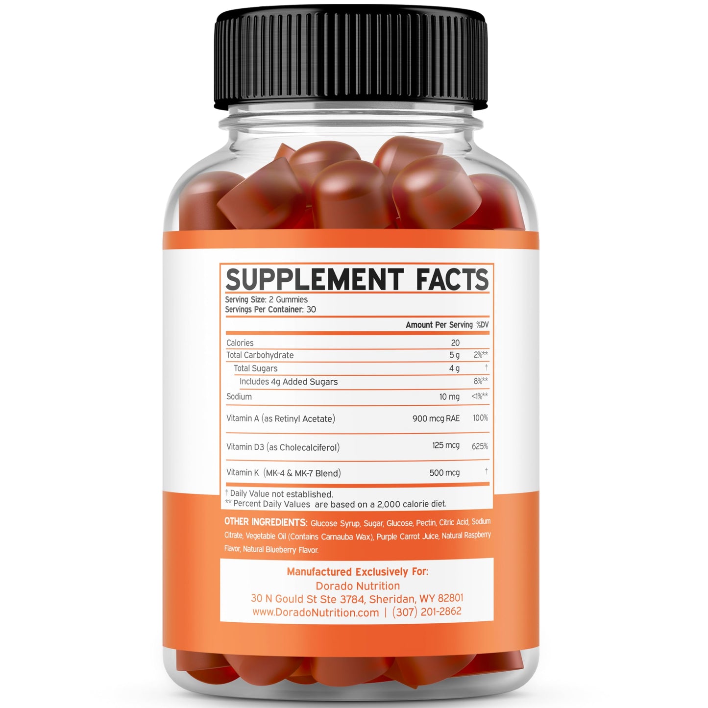 Suplemento gomitas Shilajit y vitaminas D3 K2 Dorado Nutrition