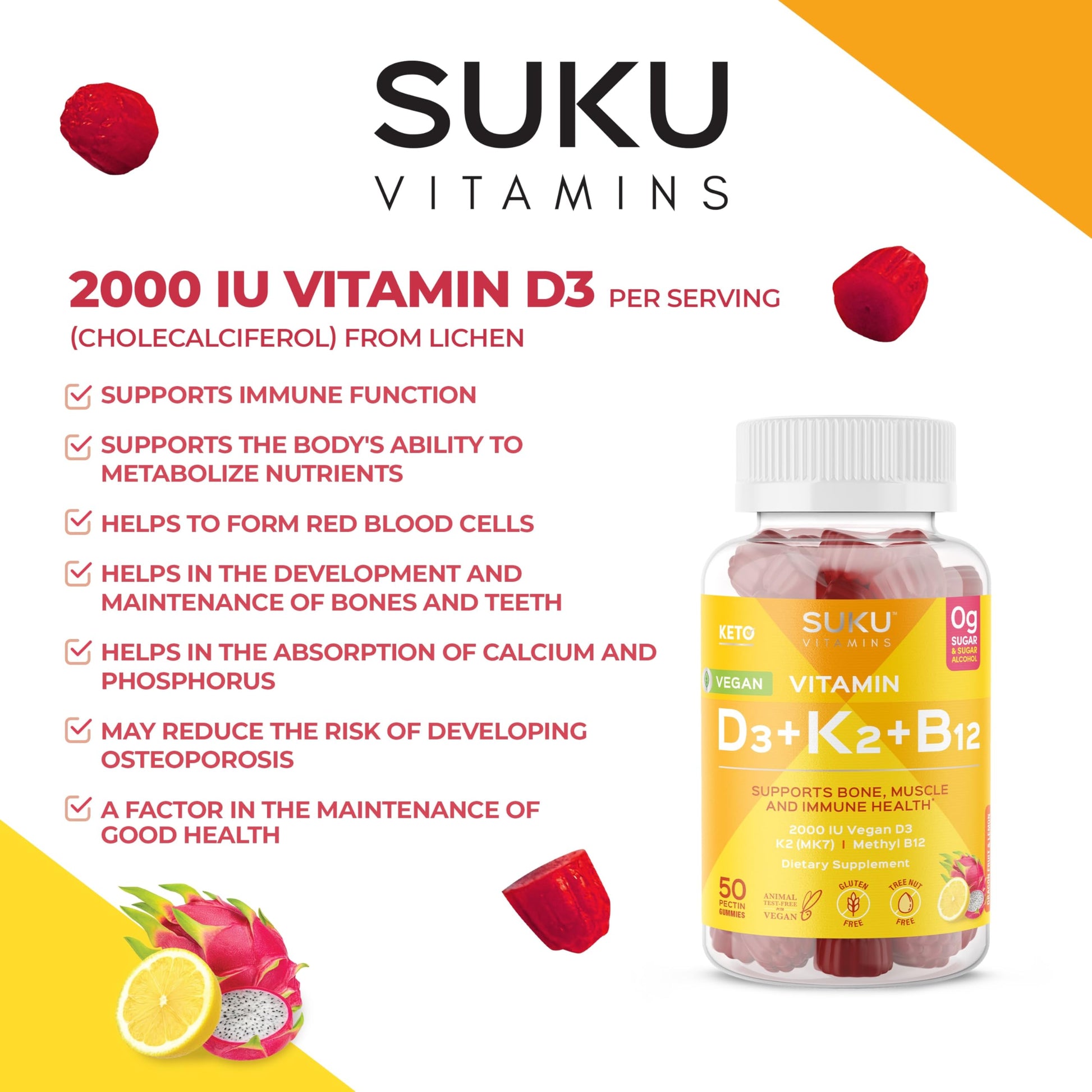 Suplemento gomitas veganas SUKU vitaminas esenciales
