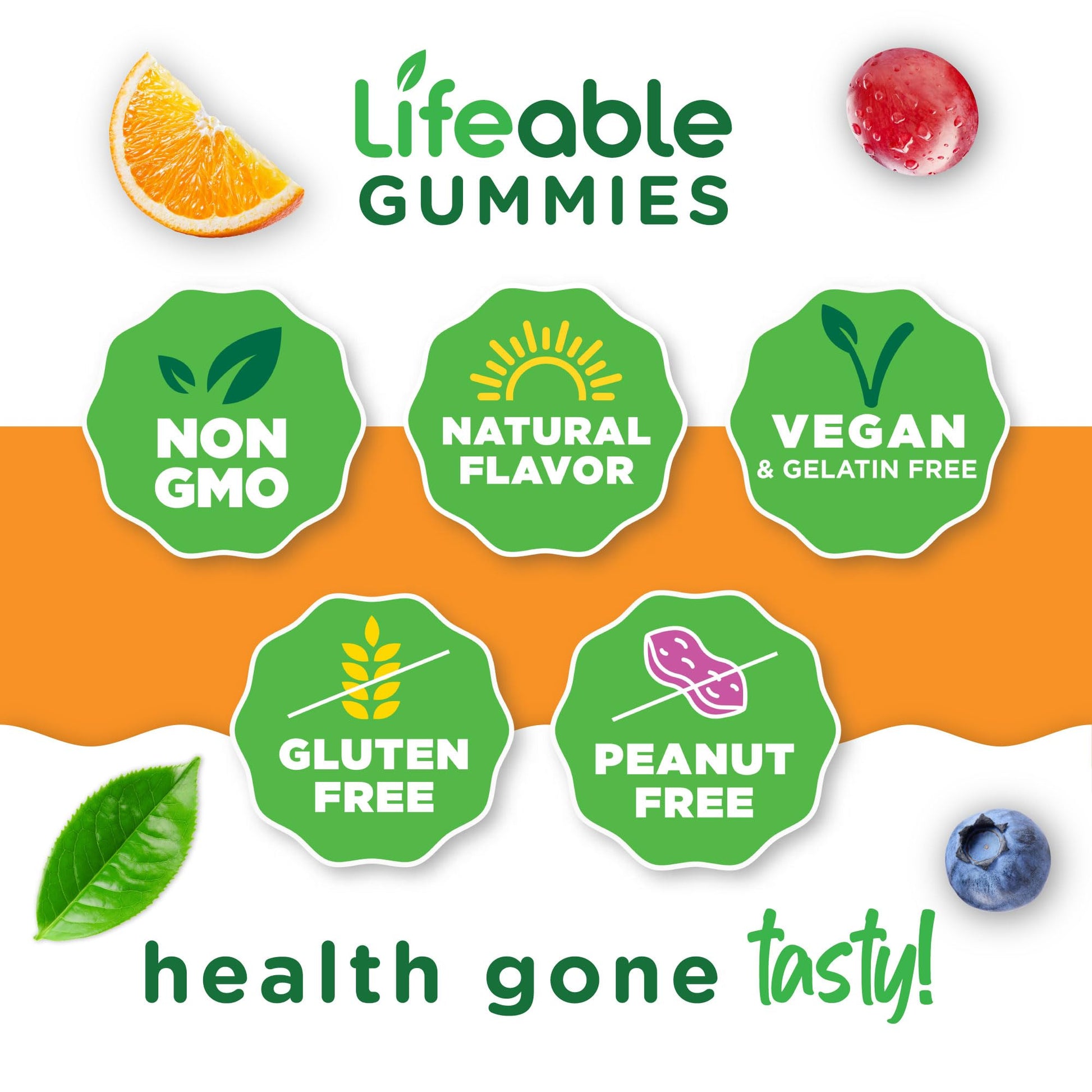 Suplemento gomitas vitamina B y C Lifeable para apoyo nervioso