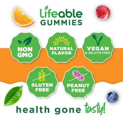 Suplemento gomitas vitamina B y C Lifeable para apoyo nervioso