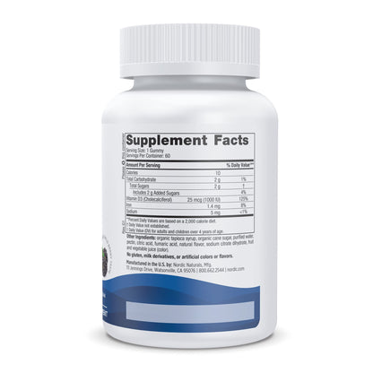 Suplemento gomitas vitamina D3 Nordic Naturals pureza garantizada