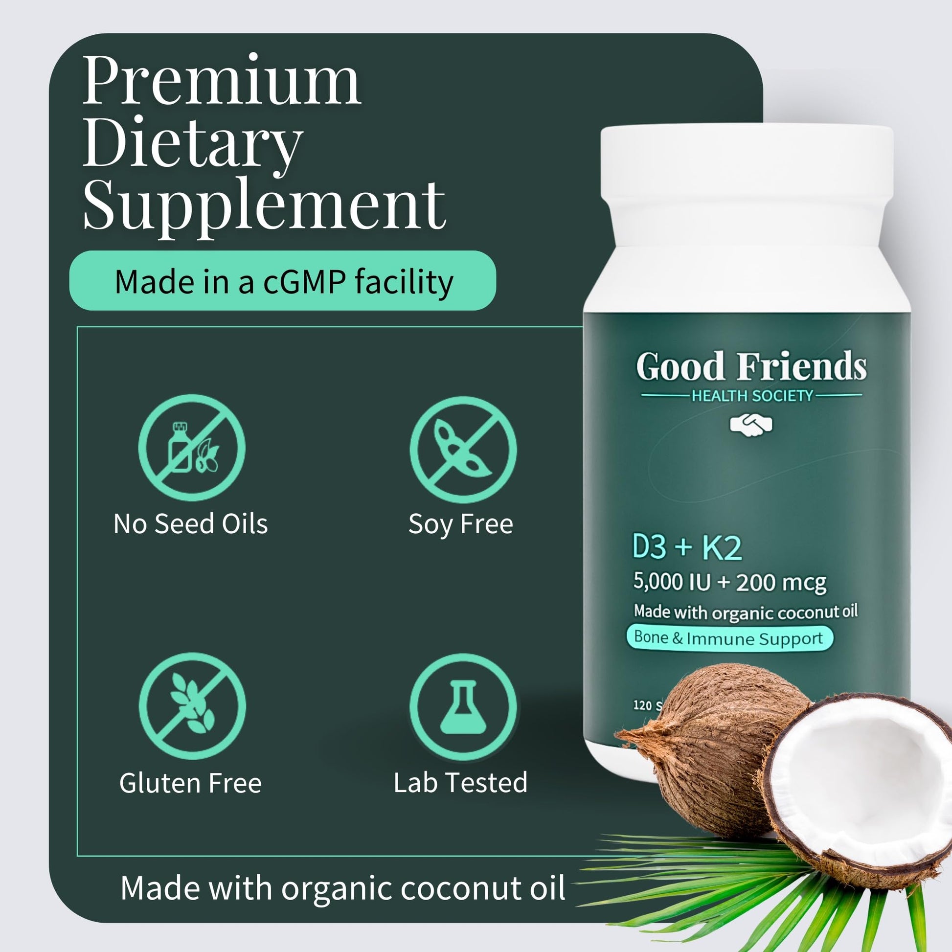 Suplemento Good Friends con aceite de coco orgánico