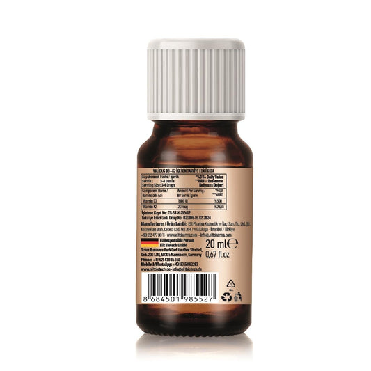 Suplemento gotas vitamina d3 k2 aceite de oliva validus