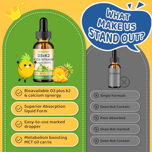 Suplemento gotas vitamina D3 K2 con sabor natural piña