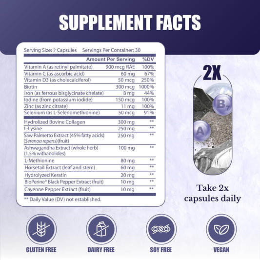 Suplemento Hair Switch mezcla de 17 vitaminas y minerales