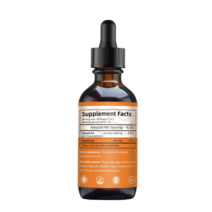 Suplemento HEALOADING líquido de vitamina D3 y K2 para huesos fuertes