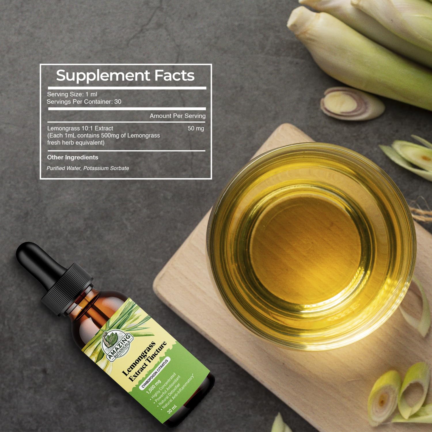 Suplemento herbal natural tintura hierba de limón 30ml