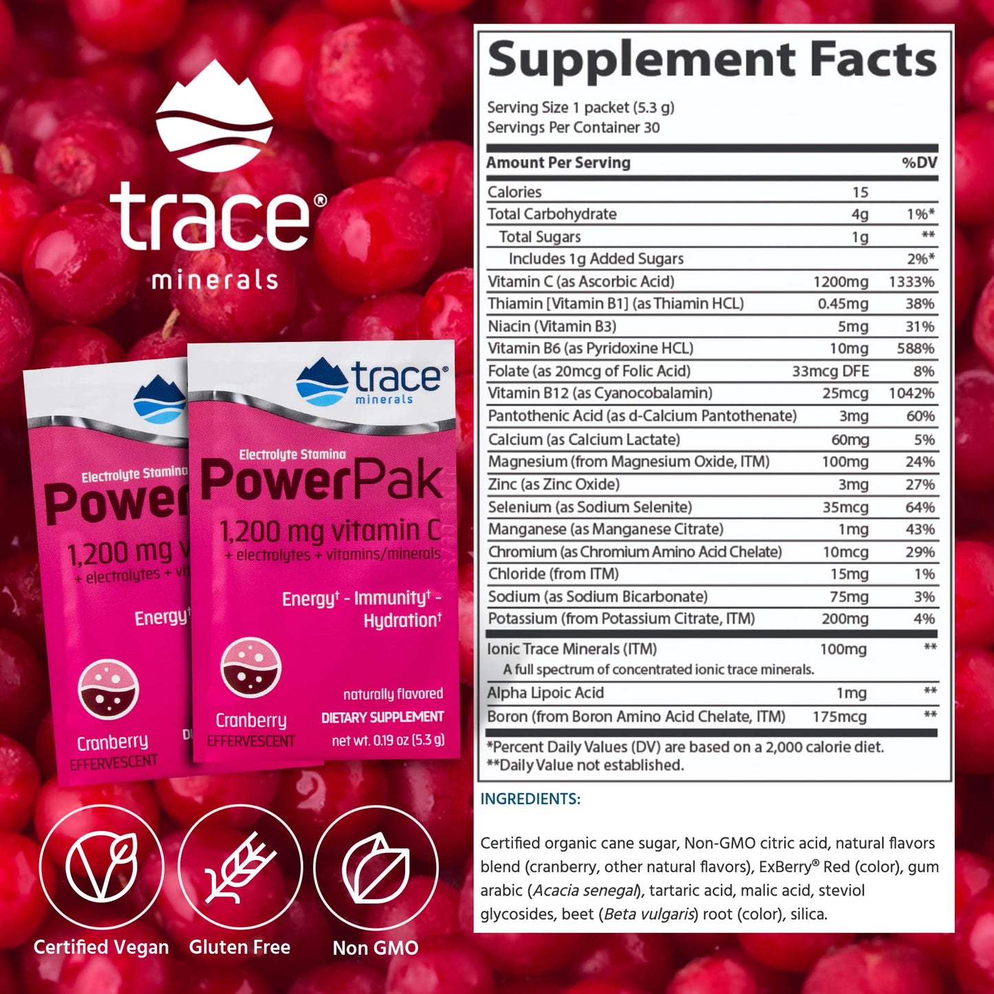 Suplemento hidratación y energía natural Trace Minerals