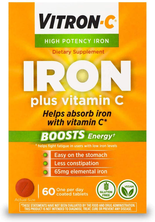 Suplemento hierro vitron-c alta potencia 60 tabletas
