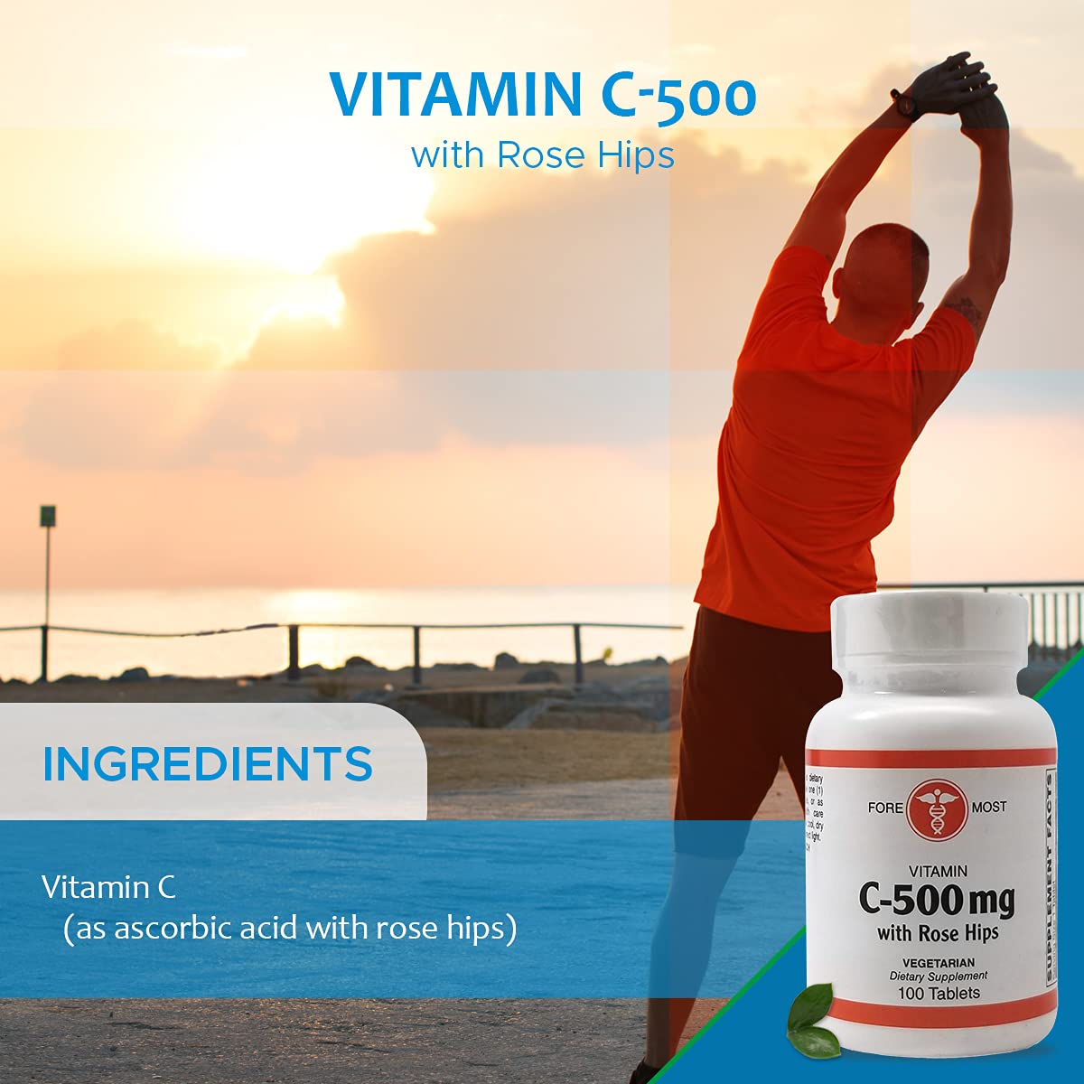 Suplemento Holistic Health vitamina c y escaramujo frasco