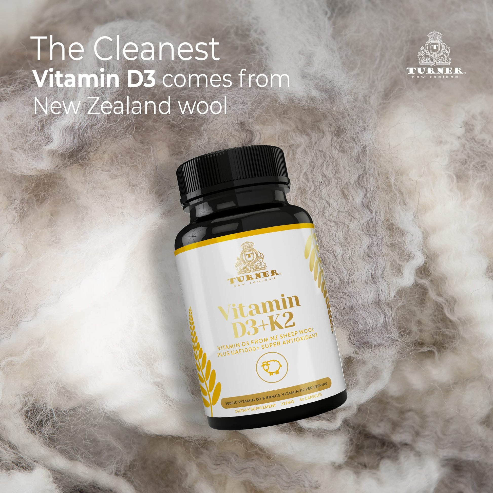 Suplemento para huesos fuertes TURNER vitamina D3 K2 líquidas