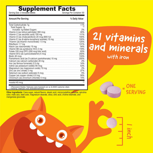 Suplemento infantil multivitaminas hierro y minerales - saludable