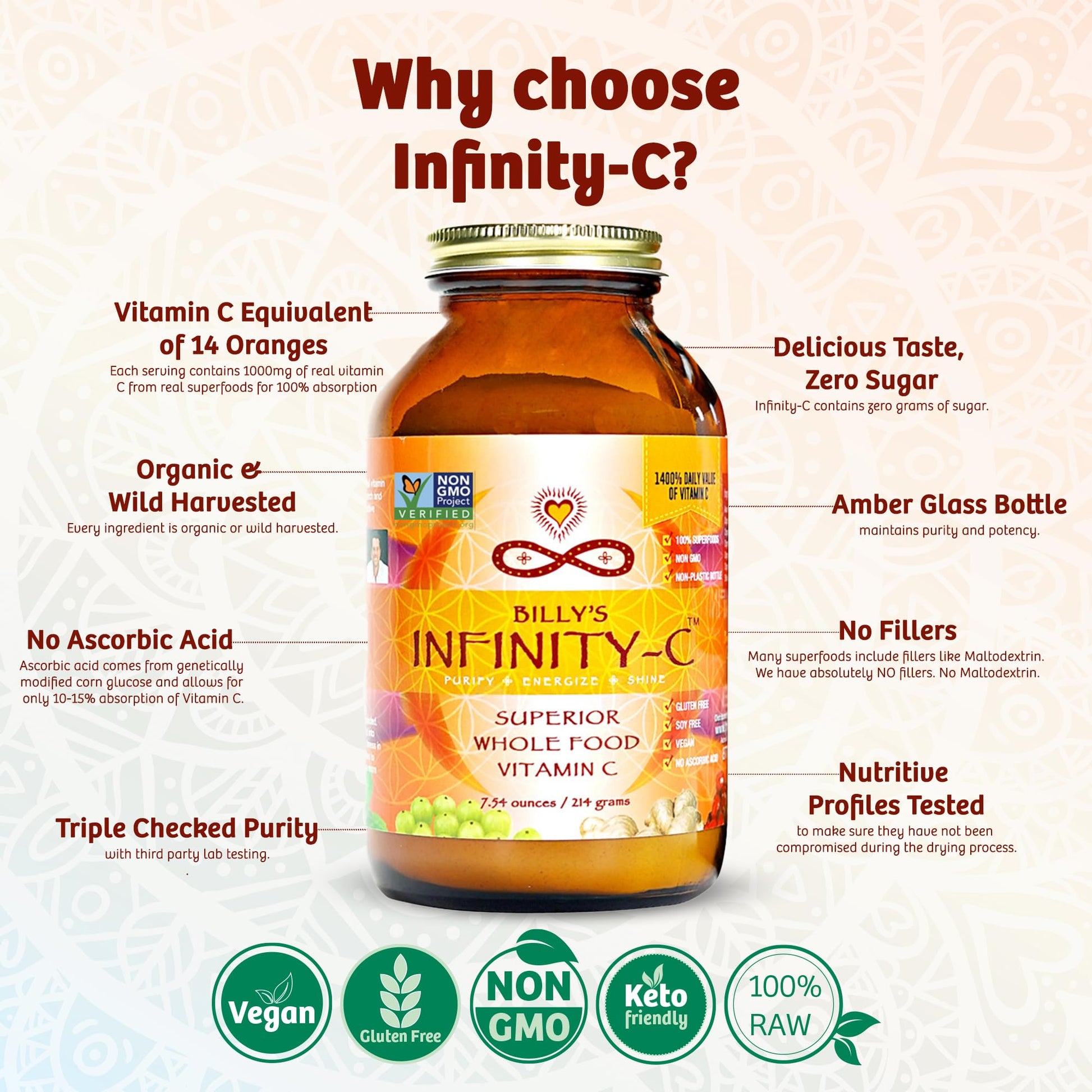 Suplemento Infinity vitaminas naturales greens y c