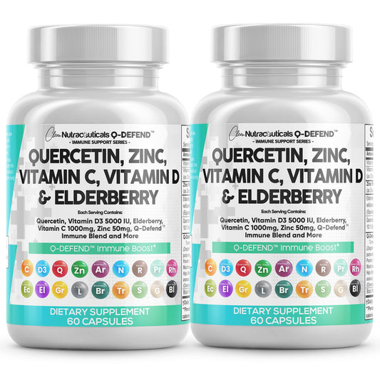 Suplemento inmunológico Quercetina Zinc vitamina C paque de 2 botellas