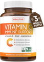 Frasco suplemento inmunológico vitamina c saúco zinc 180 cápsulas
