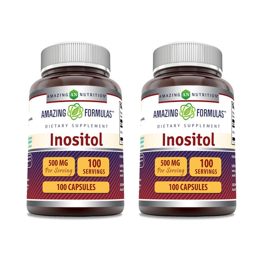 Suplemento de inositol Amazing Formulas 500 mg 100 cápsulas